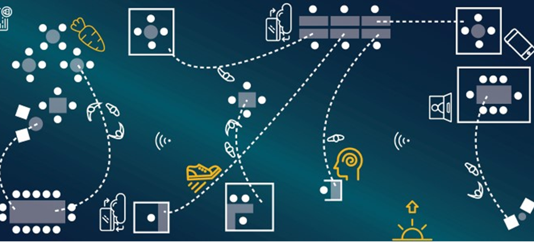 Graphic of movement in technology