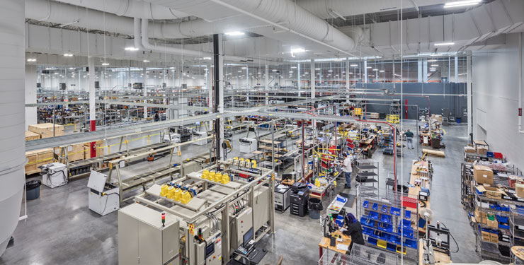 Aerial view of VEGA Americas manufacturing floor