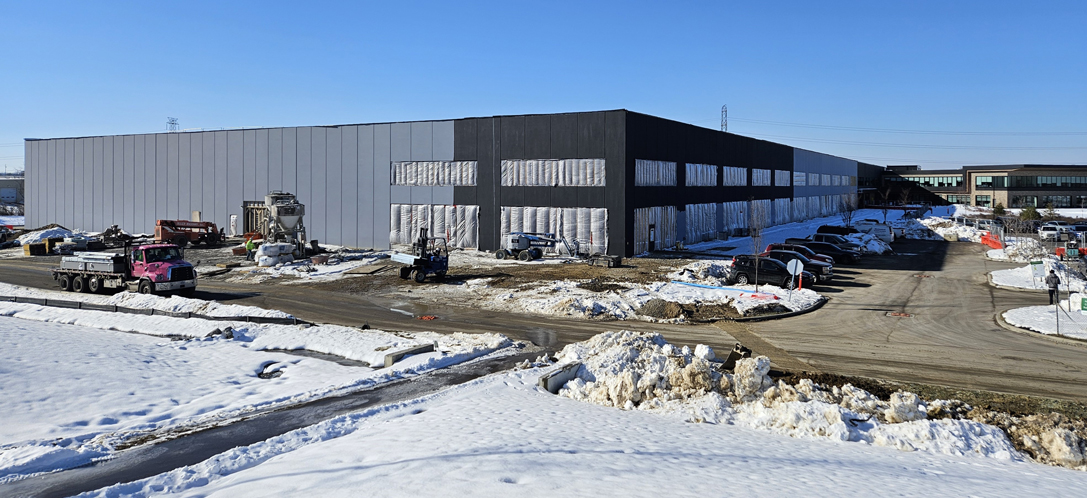 A construction photo of VEGA's new manufacturing expansion