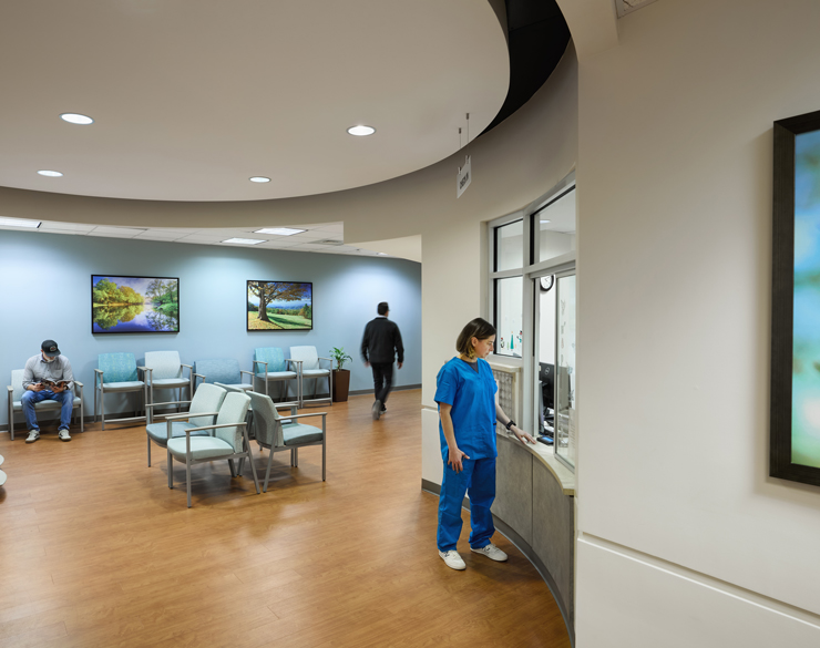 The new lobby offers a quiet place for patients to wait for their doctors