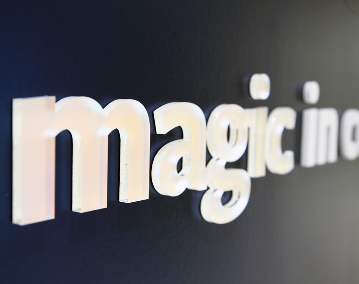 An up-close detail shot of the word "magic"