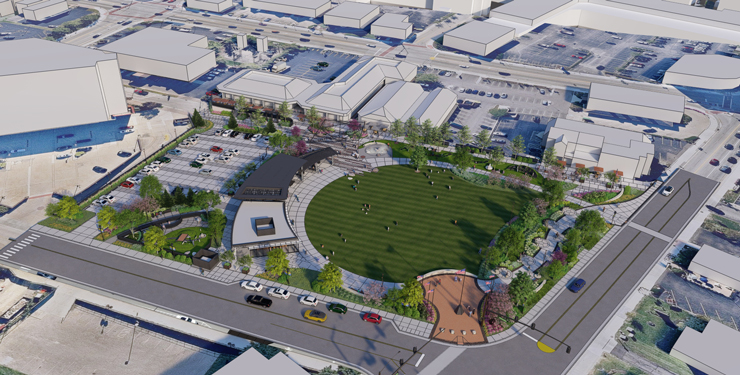 Rendering of Blue Ash Towne Square transformation