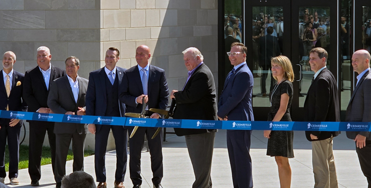 The ribbon is cut for Cedarville's new Scharnberg Center