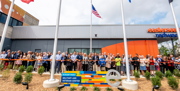 Local leaders and benefactors cut the ribbon on Easterseals Redwood's new facility