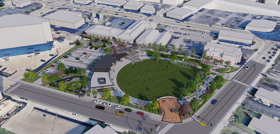 Rendering of Blue Ash Towne Square transformation